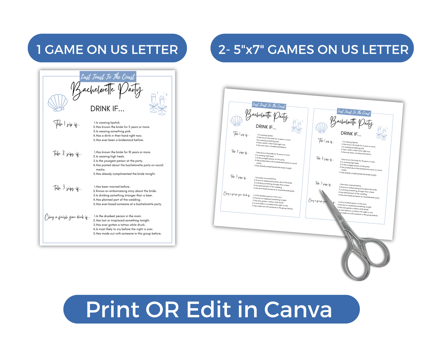 Last Toast on the Coast Bachelorette Game Bundle