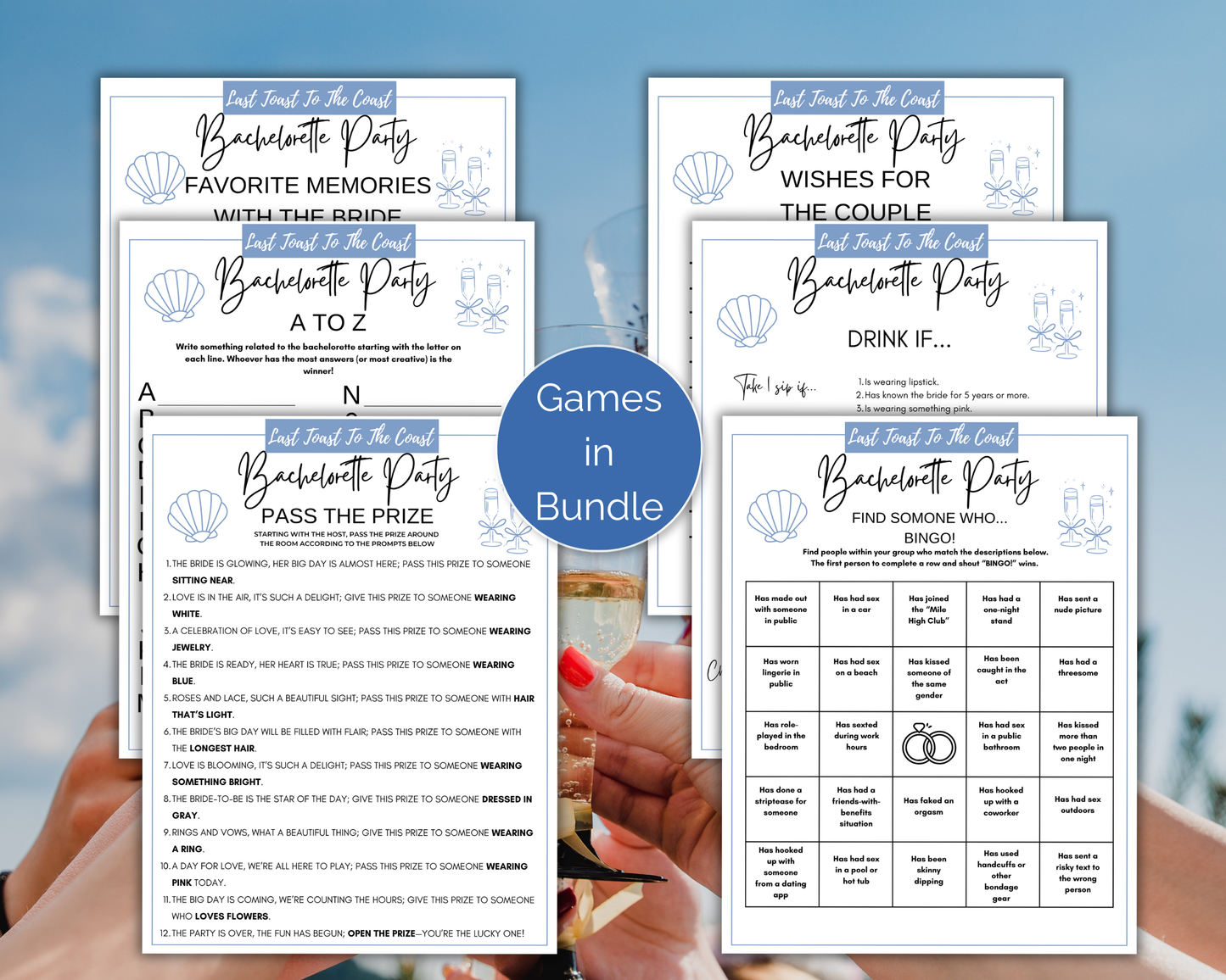 Last Toast on the Coast Bachelorette Game Bundle