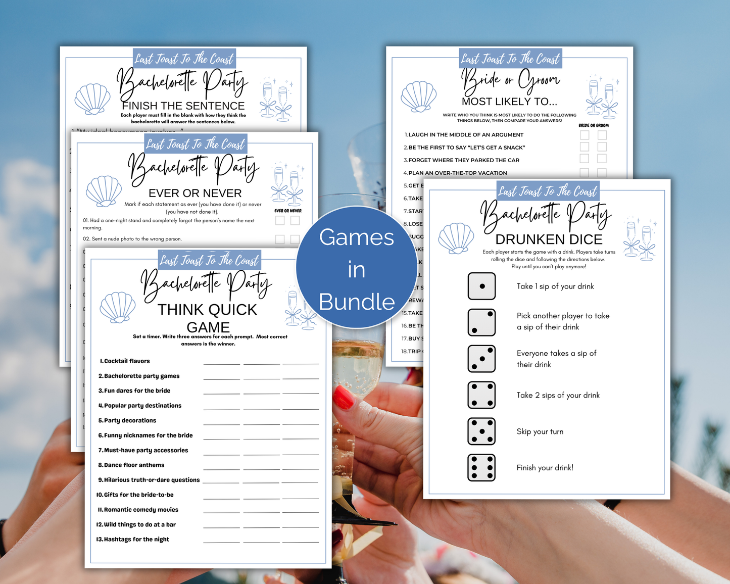 Last Toast on the Coast Bachelorette Game Bundle