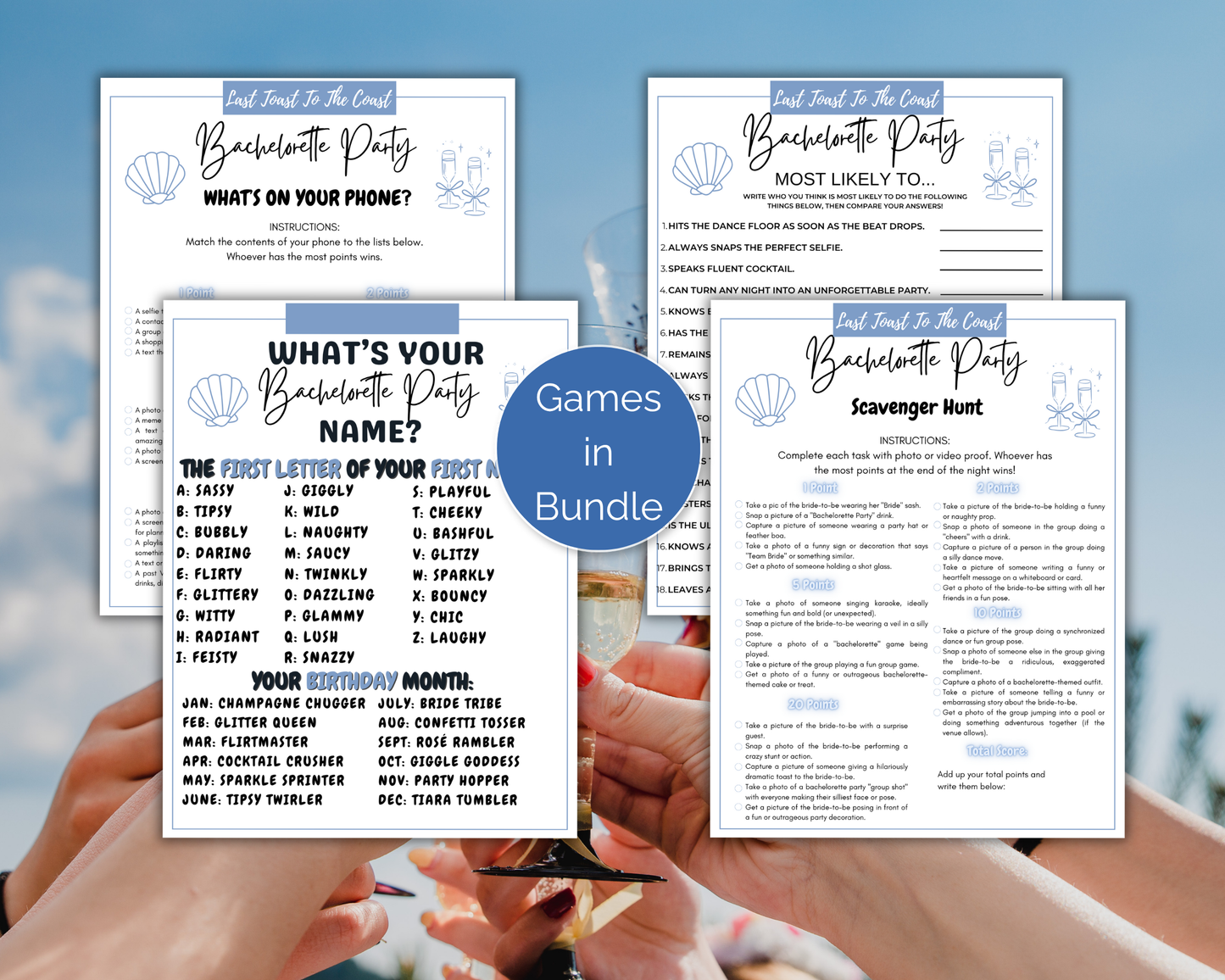 Last Toast on the Coast Bachelorette Game Bundle