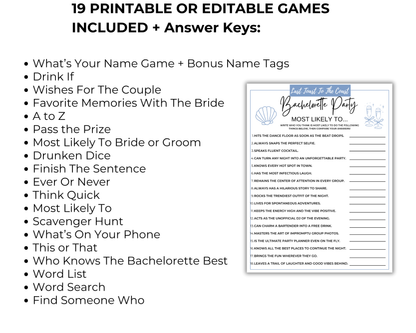 Last Toast on the Coast Bachelorette Game Bundle