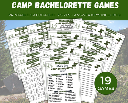 Last Trail Before The Veil Camp Bachelorette Game Bundle