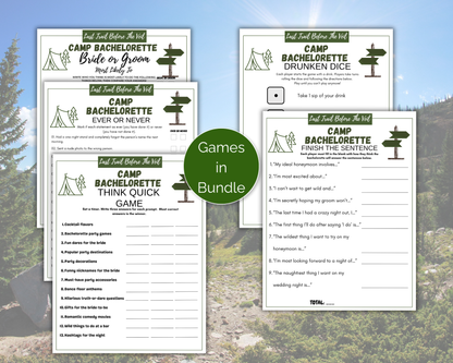 Last Trail Before The Veil Camp Bachelorette Game Bundle