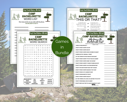 Last Trail Before The Veil Camp Bachelorette Game Bundle