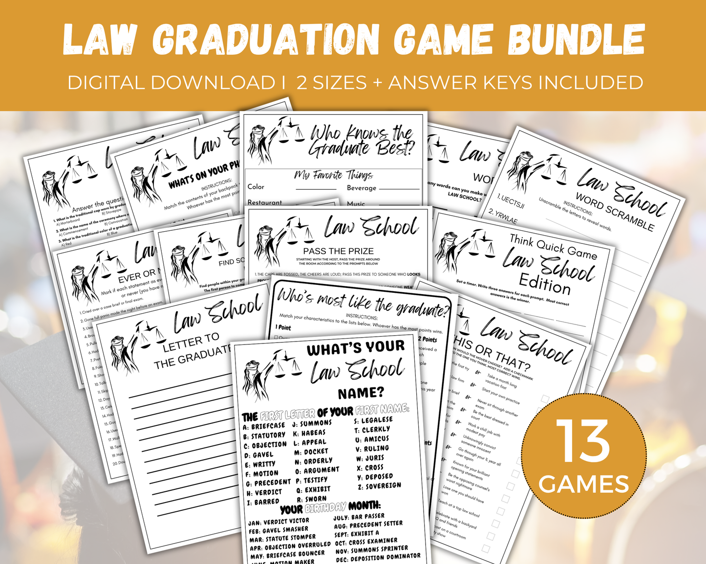 Law School Graduation Game Bundle