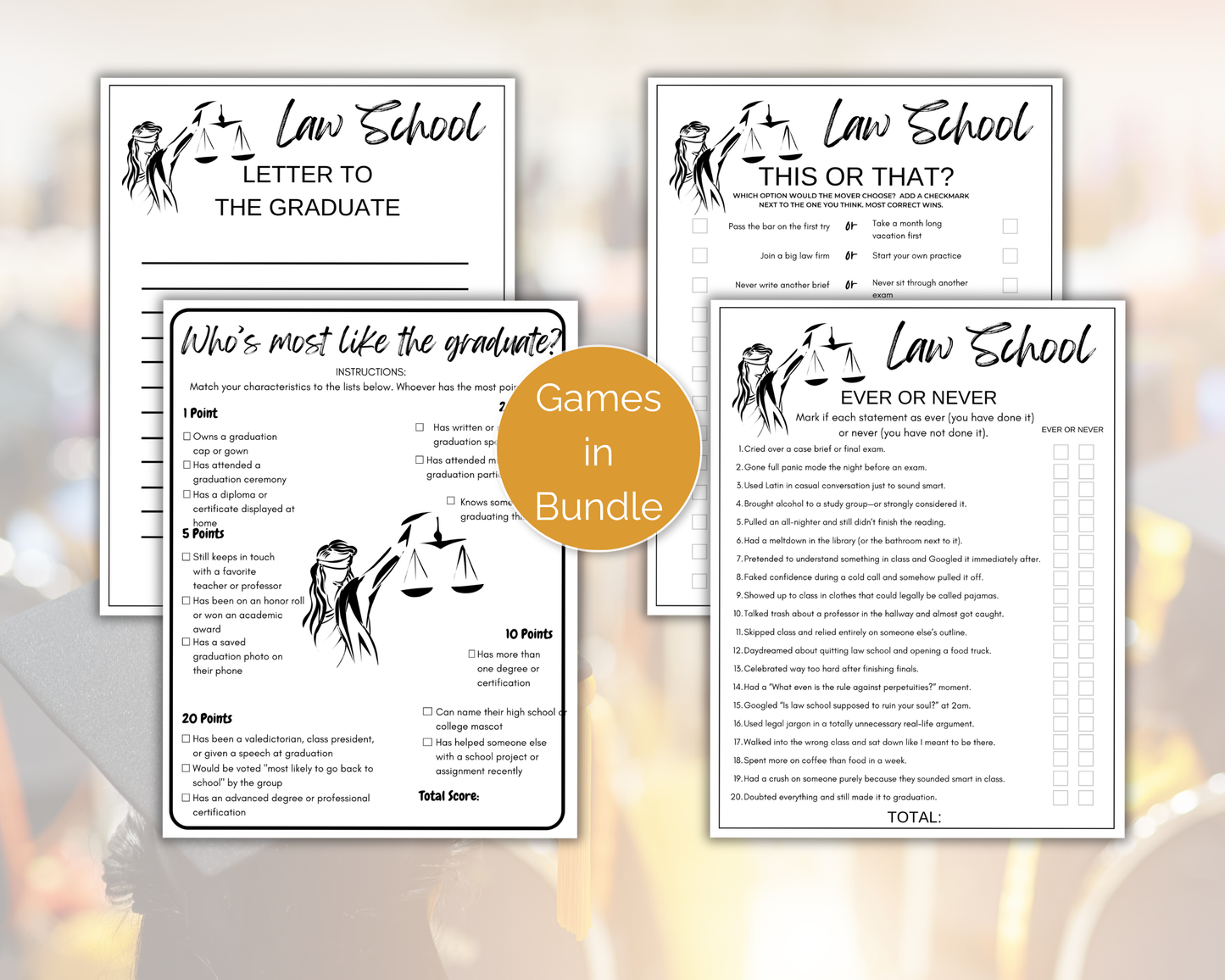 Law School Graduation Game Bundle
