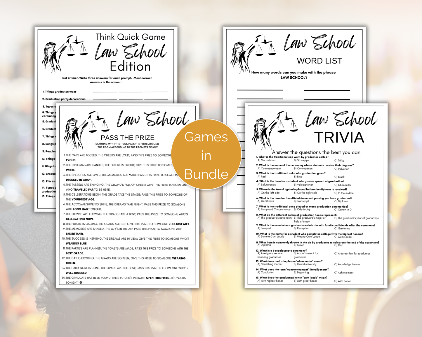 Law School Graduation Game Bundle