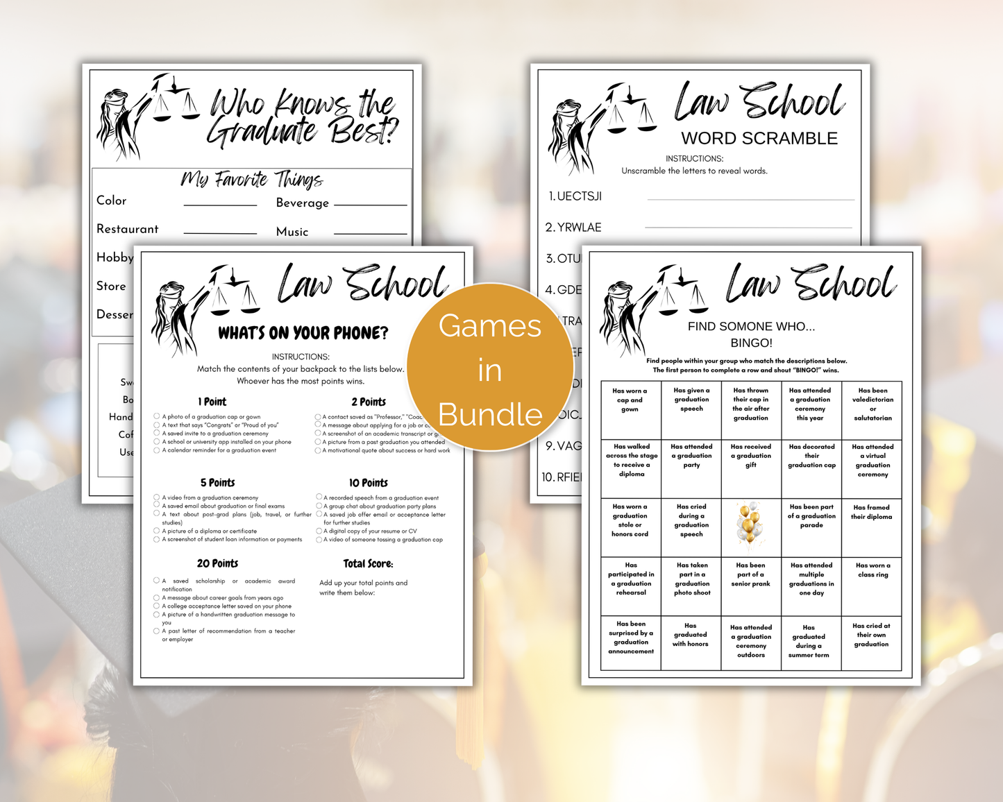 Law School Graduation Game Bundle