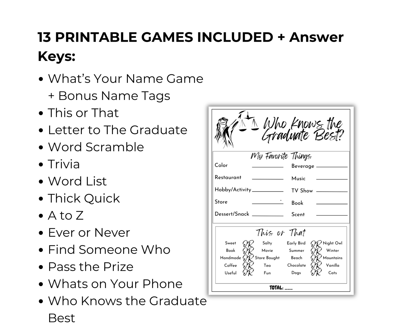Law School Graduation Game Bundle