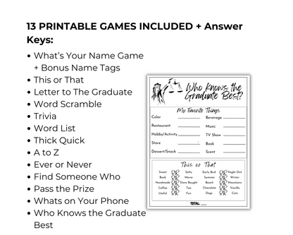 Law School Graduation Game Bundle