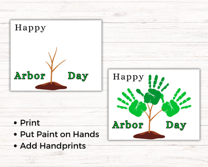 Arbor Day Leaves Handprint Art