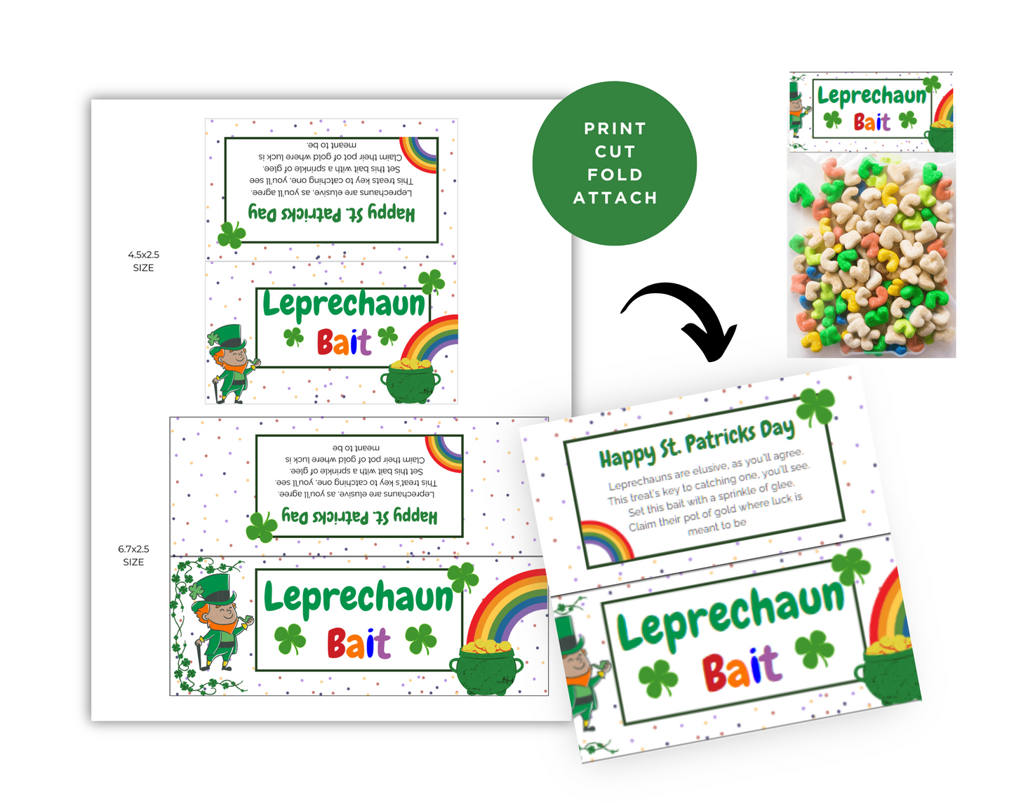 Leprechaun Bait Treat Bag Topper