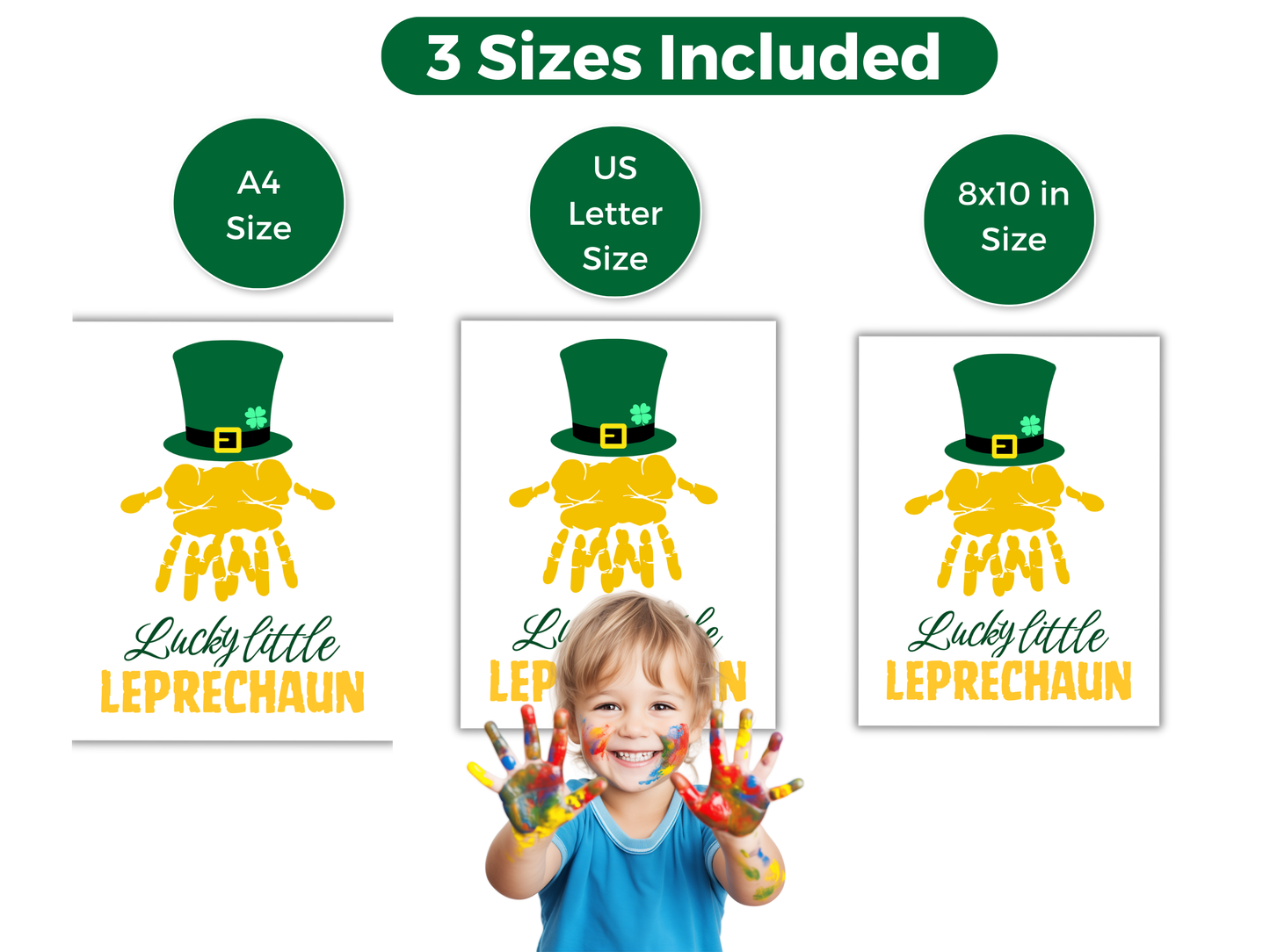 St Patrick's Day Lucky Little Leprechaun Handprint Art