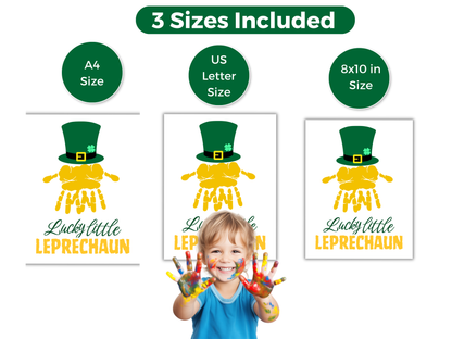St Patrick's Day Lucky Little Leprechaun Handprint Art