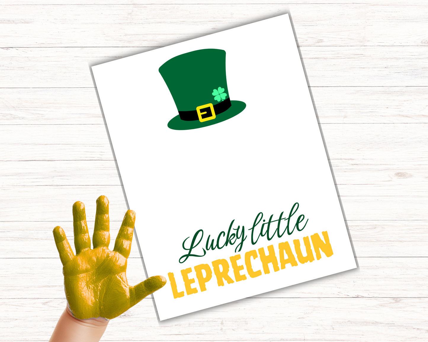 St Patrick's Day Lucky Little Leprechaun Handprint Art