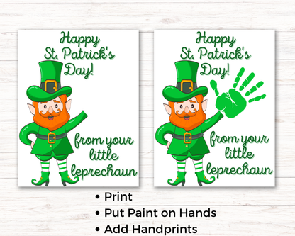 St. Patrick's Day Leprechaun Handprint Art