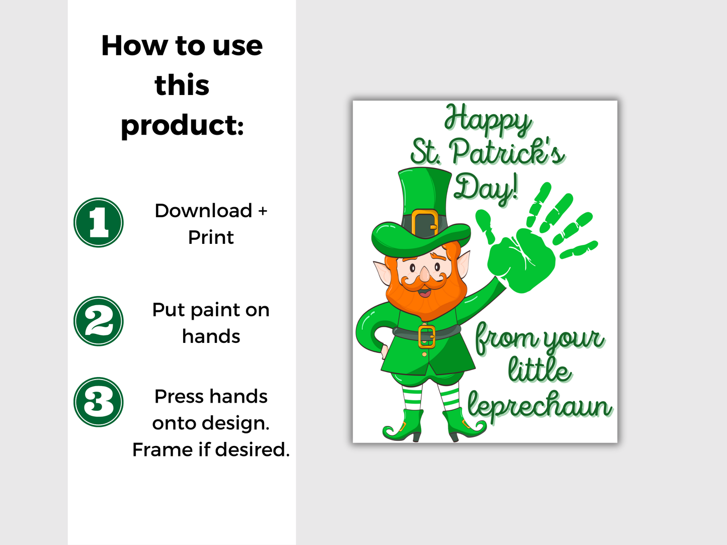 St. Patrick's Day Leprechaun Handprint Art