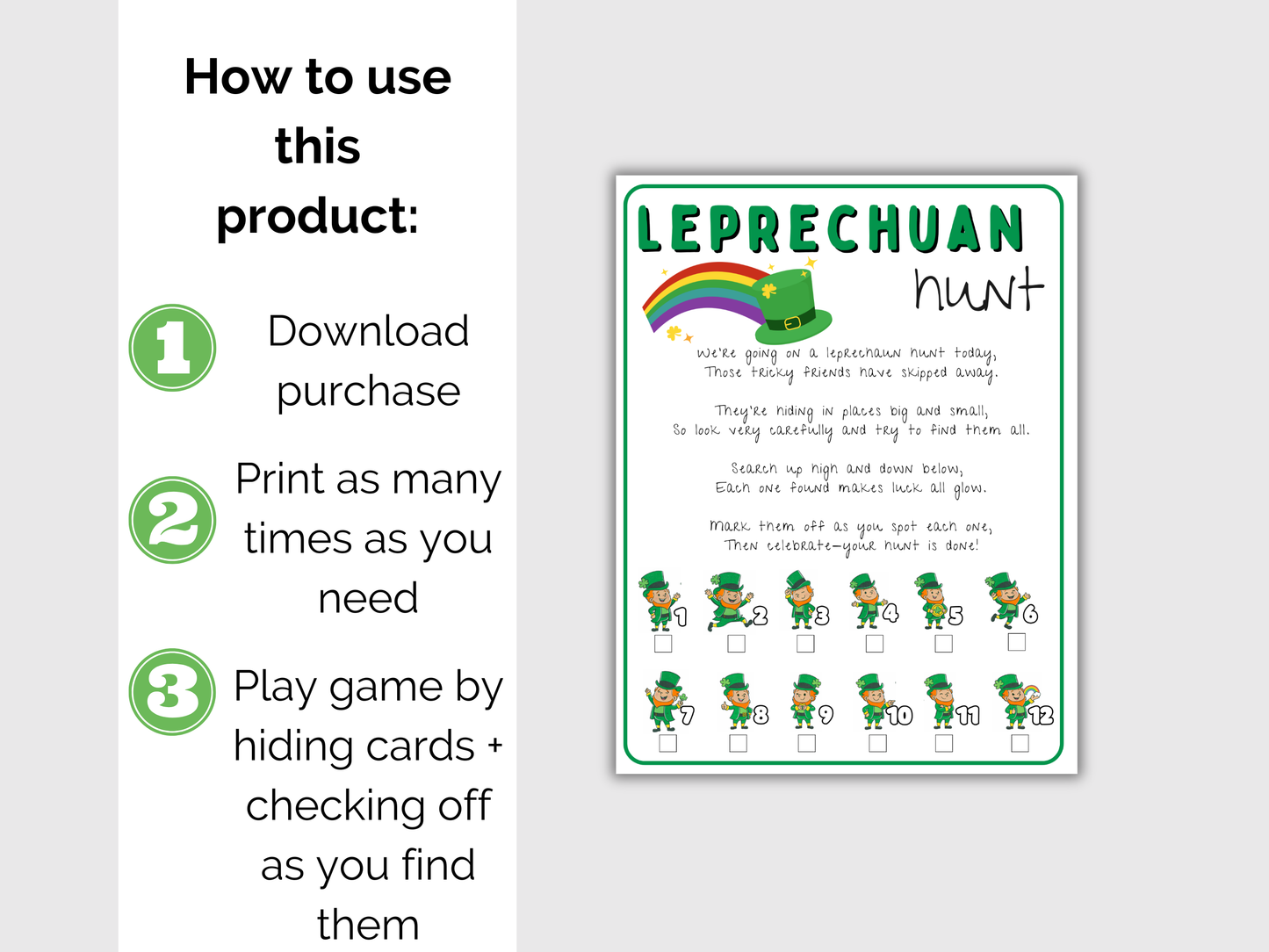 Leprechaun Scavenger Hunt for kids