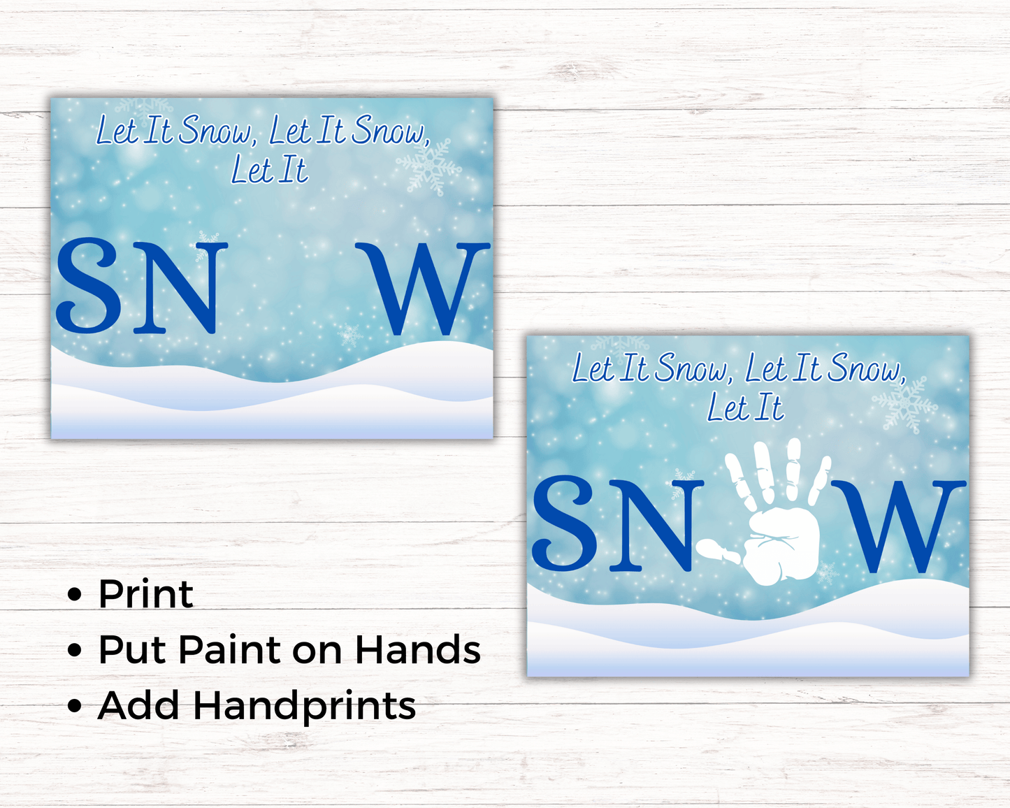 Let It Snow Handprint Art