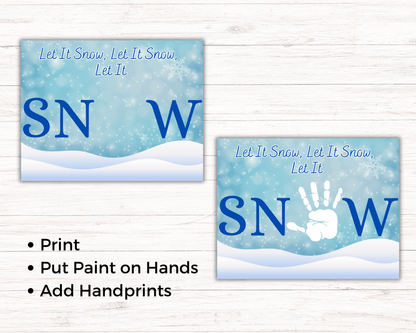 Let It Snow Handprint Art