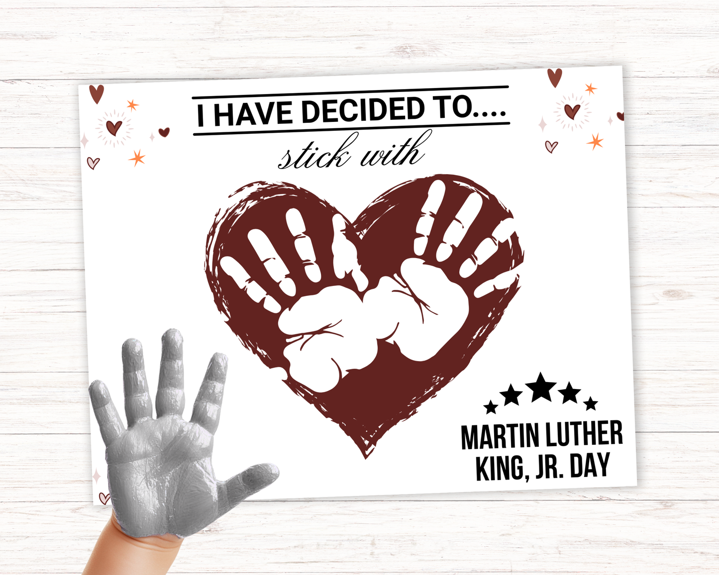 MLK Day Handprint Art - Stick WIth Love