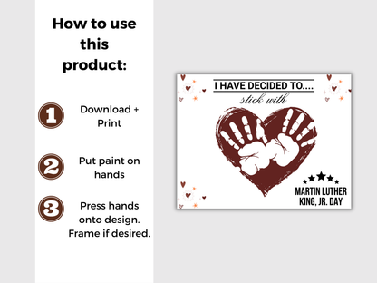 MLK Day Handprint Art - Stick WIth Love