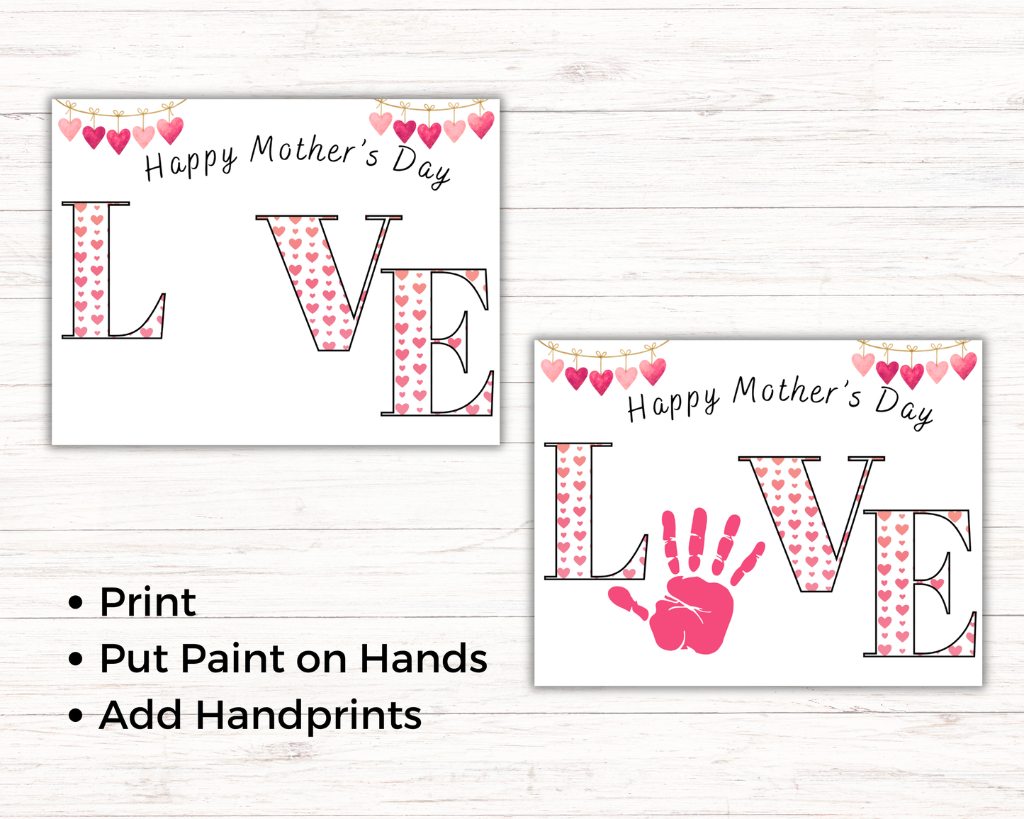 Mothers Day Love Handprint Art