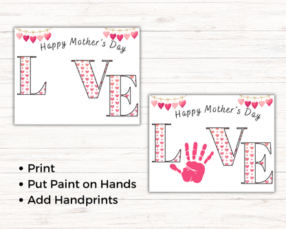 Mothers Day Love Handprint Art