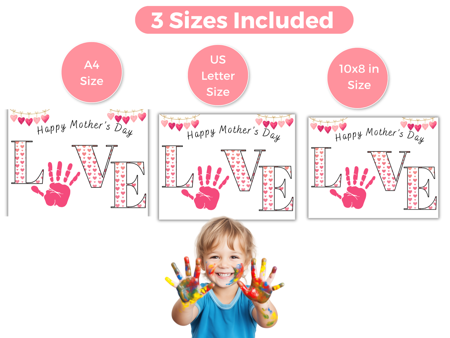 Mothers Day Love Handprint Art