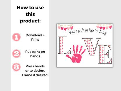 Mothers Day Love Handprint Art