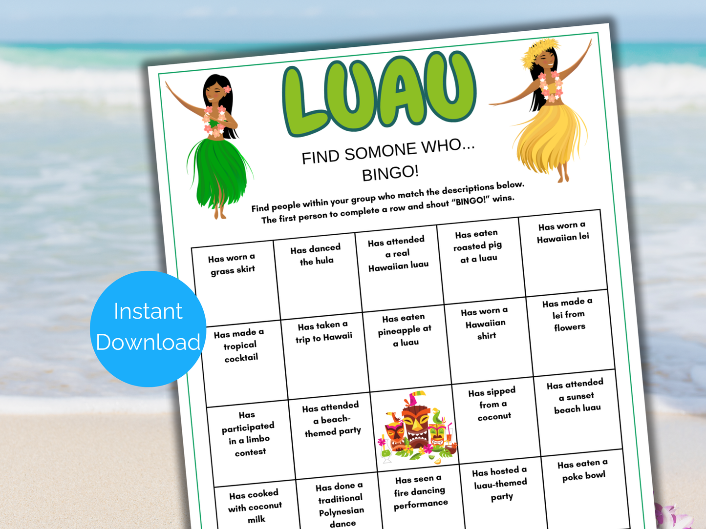 Luau Find Someone Who