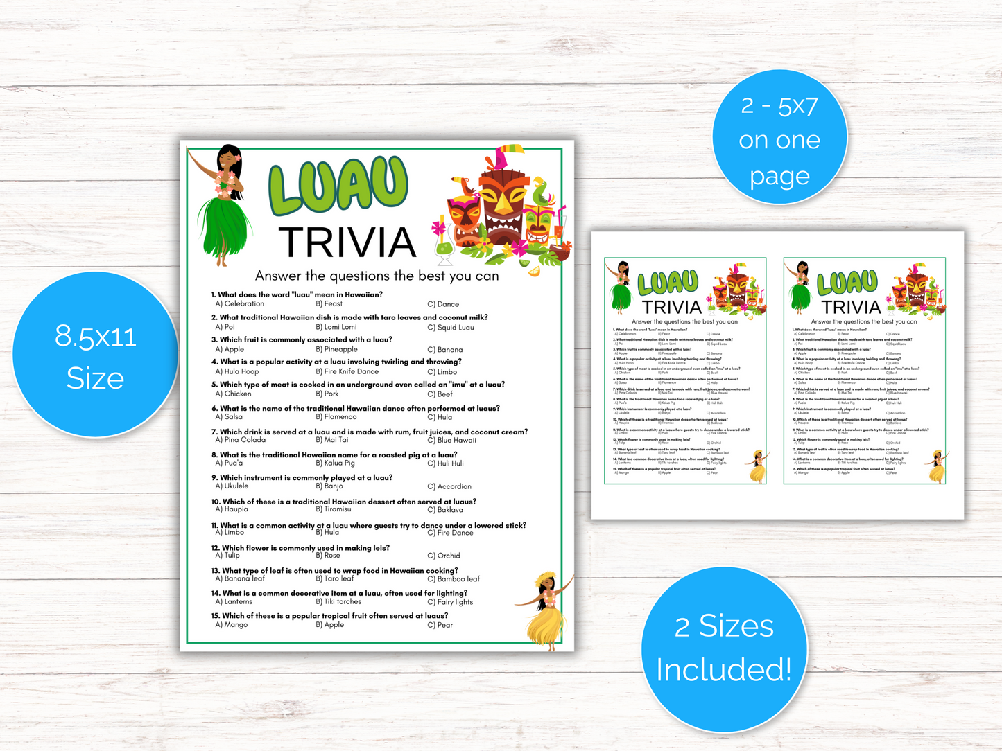 Luau Trivia Game