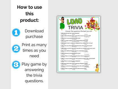 Luau Trivia Game