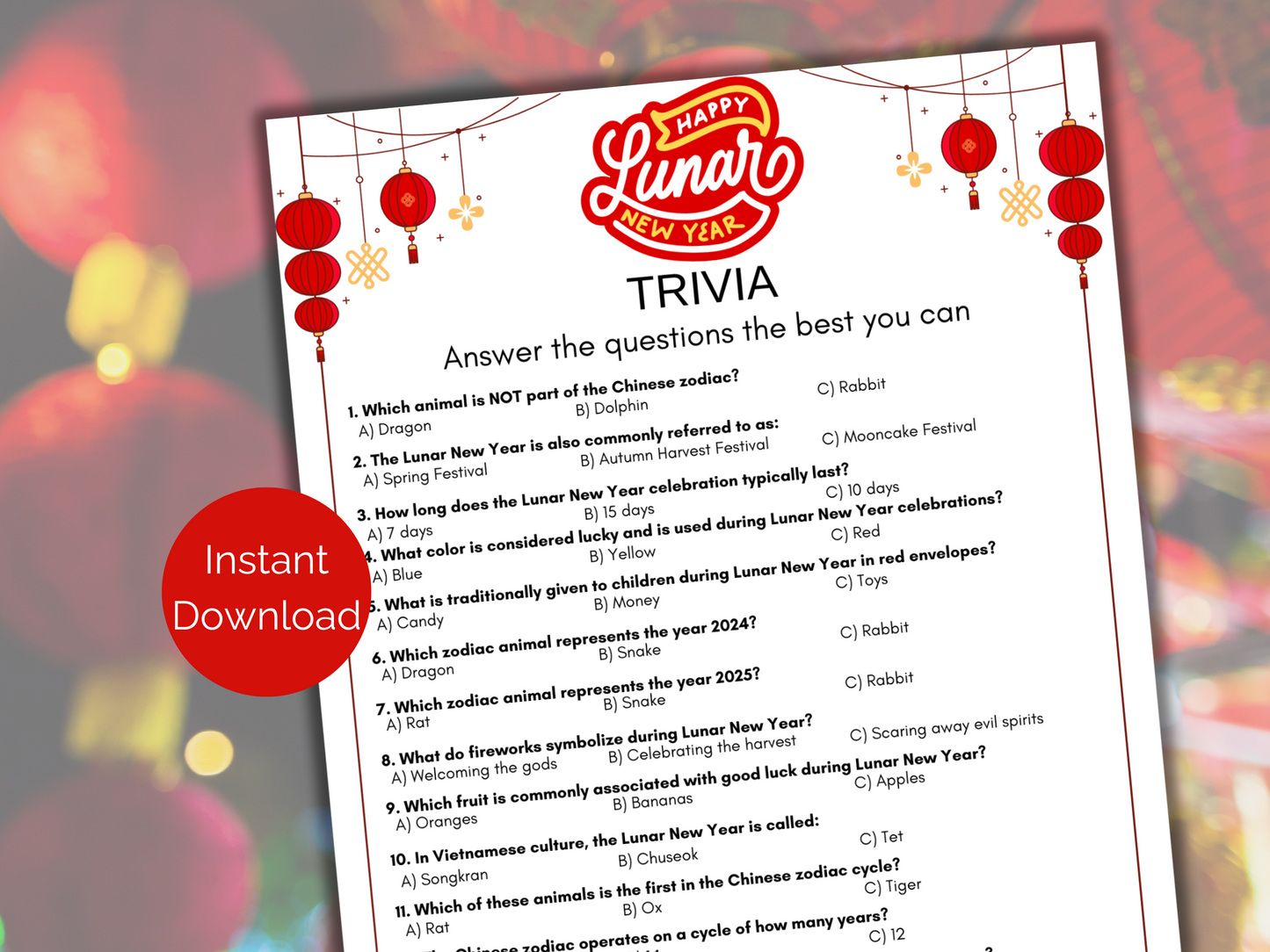 Lunar New Year Trivia