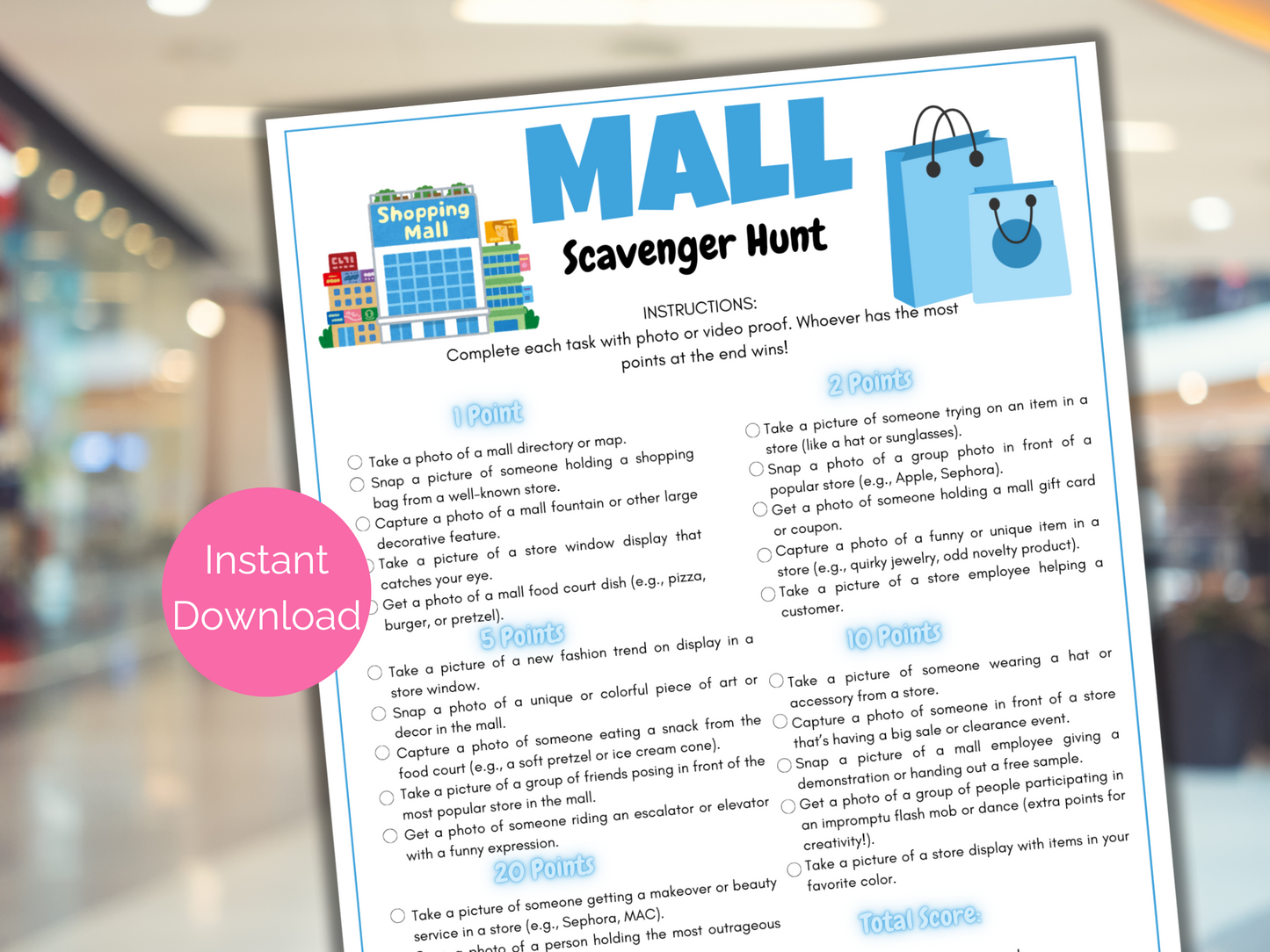 Mall Scavenger Hunt
