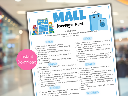 Mall Scavenger Hunt