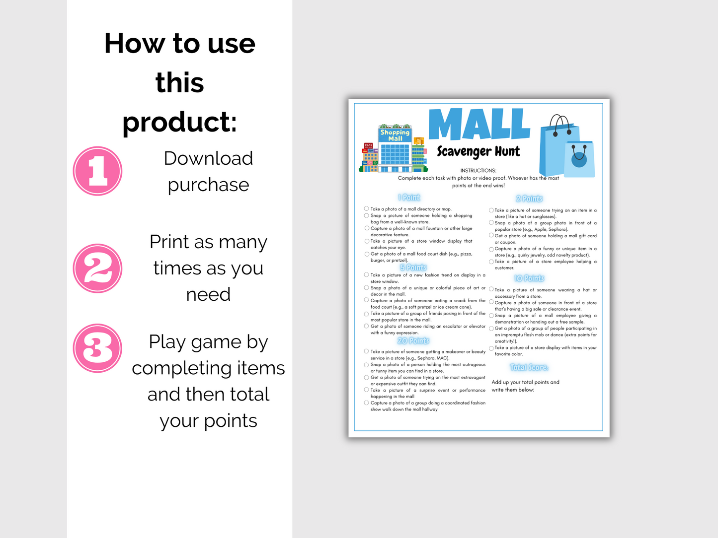 Mall Scavenger Hunt
