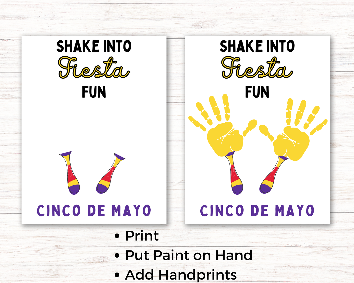 Cinco De Mayo Maracas Handprint Art
