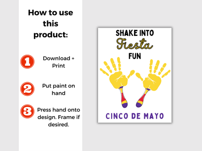 Cinco De Mayo Maracas Handprint Art