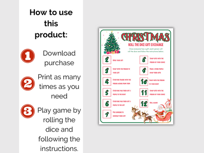 Christmas Dice Gift Exchange Game