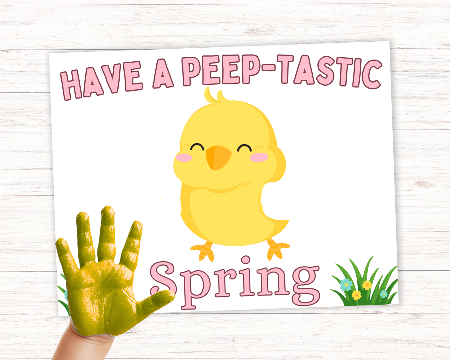 Spring Chick Handprint Art