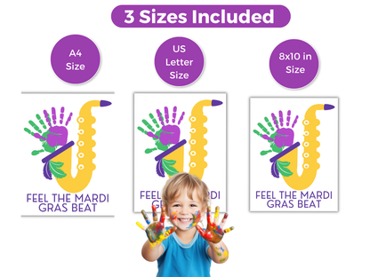 Mardi Gras Music Handprint Art
