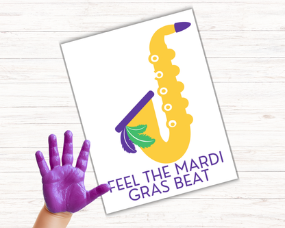 Mardi Gras Music Handprint Art