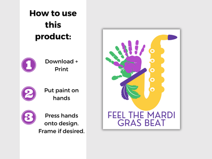 Mardi Gras Music Handprint Art