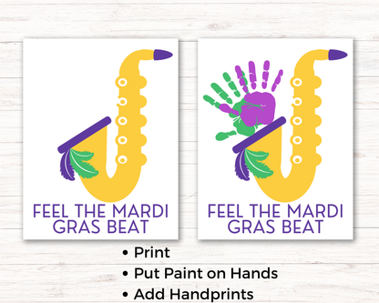 Mardi Gras Music Handprint Art