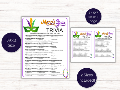 Mardi Gras Trivia Game