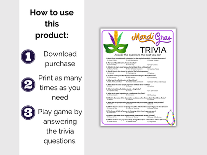 Mardi Gras Trivia Game