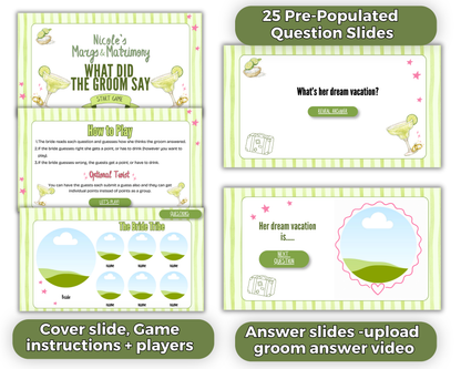 Margaritas and Matrimony Bachelorette What Did the Groom Say Presentation Game