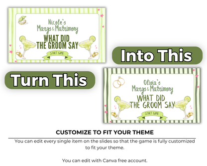 Margaritas and Matrimony Bachelorette What Did the Groom Say Presentation Game