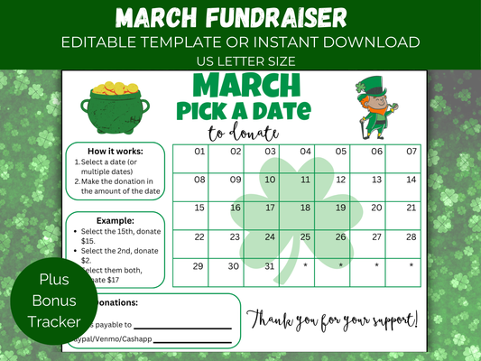 Editable March Pick A Date